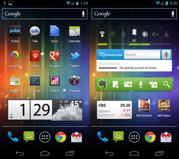 Add android widgets to home screen