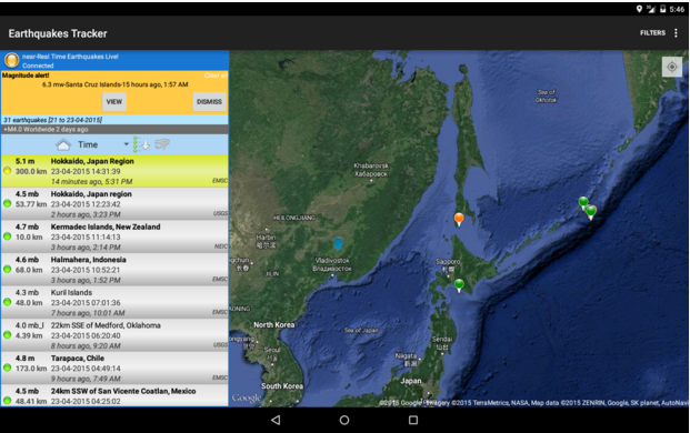 Earthquake Alert Apps for Android Earthquack tracker