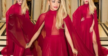 Rita Ora flashes some leg in Paris