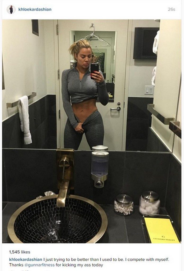 Khloe Kardashian Posts Bathroom Selfie