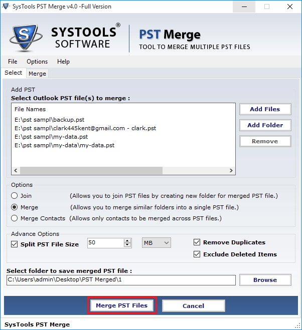 Merge PST Files
