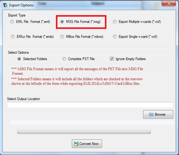 Outlook PST to MSG converter 