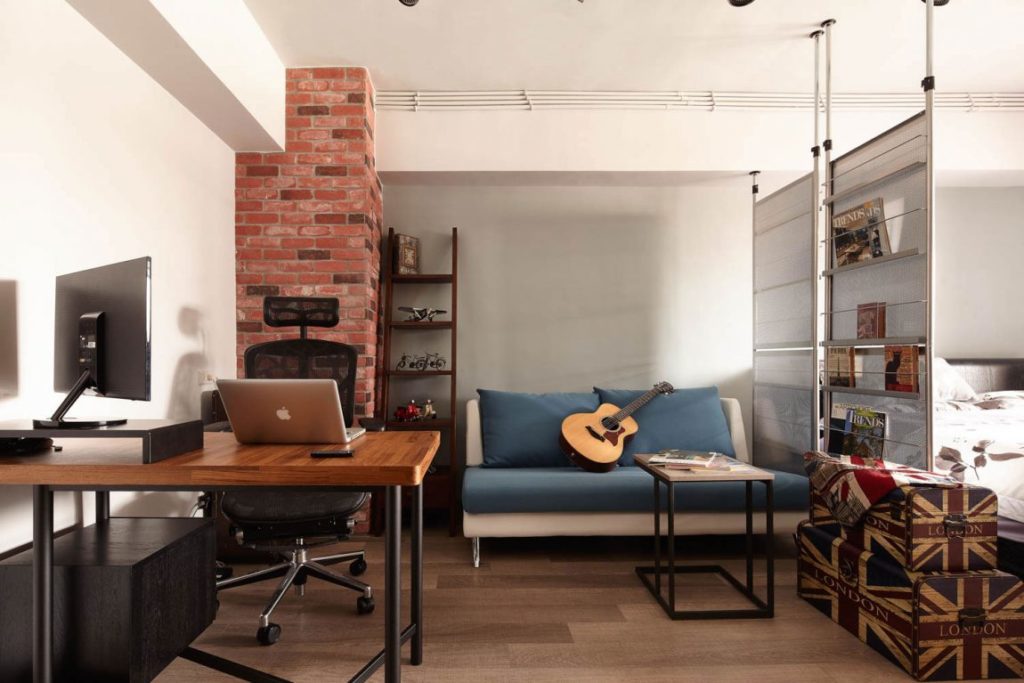 Design of Rooms in a Small Studio Apartment in Loft Style