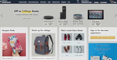 Amazon Shop homepage showing top brands