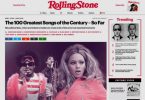 Rolling Stone magazine Website homepage covering music and politics