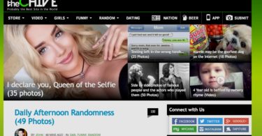 TheChive website homepage showing viral content