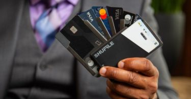 Slim minimalist wallet with credit cards and RFID protection